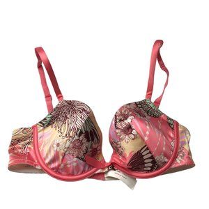 SIMONE PERELE Bra, Made in France.  Pink Floral.  Pink Bow FR 85 EU 70 US 32C
